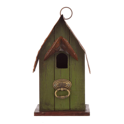 10 in. H Rustic Garden Distressed Solid Wood Decorative Bird House