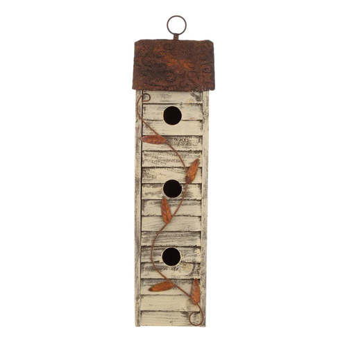 18 in. H Distressed Solid Wood Birdhouse