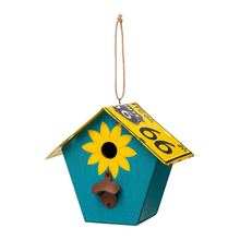 Load image into Gallery viewer, 10.75 in. L Blue Wood/Metal Licence Plates Birdhouse
